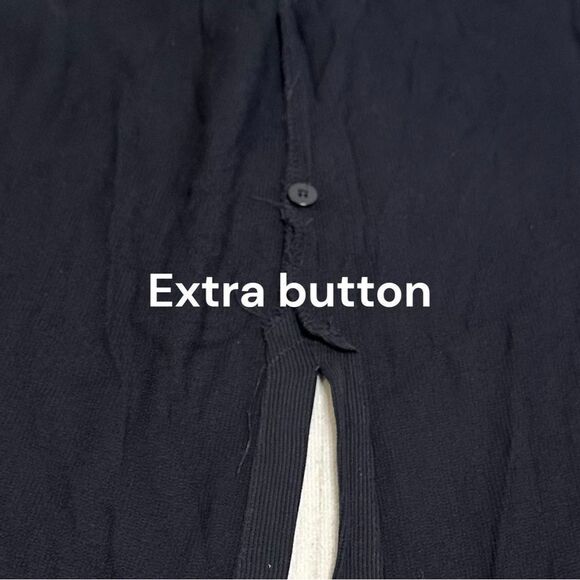 Eileen Fisher Boxy Black Ribbed Casual Cardigan Women Sz Medium Lagenlook USA - Picture 8 of 12